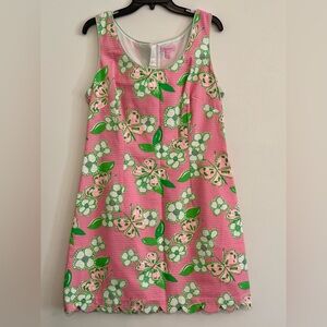 Lilly Pulitzer Pink Dress with Floral and Butterfly Print